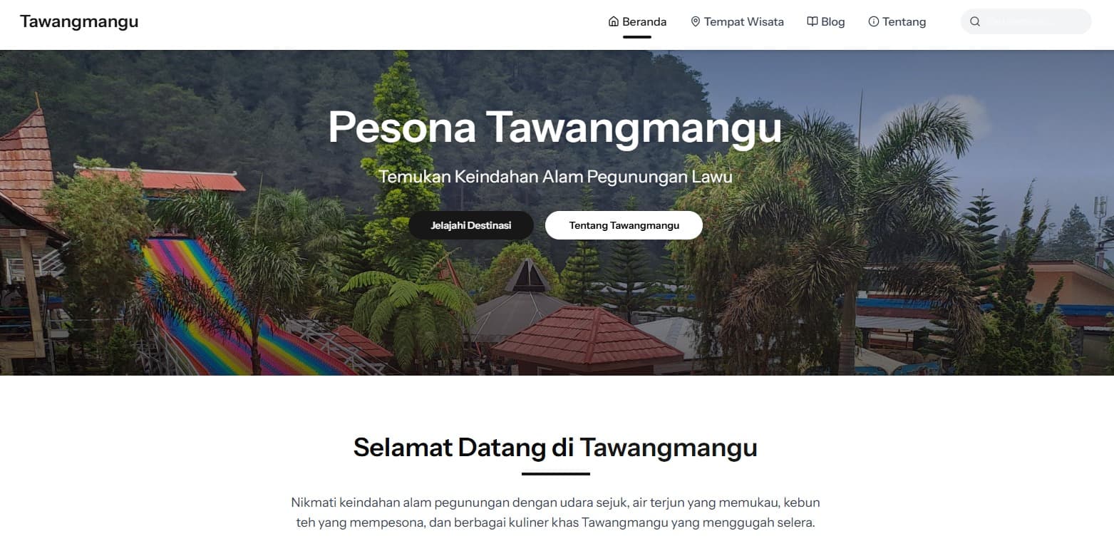 Website Pariwisata Tawangmangu