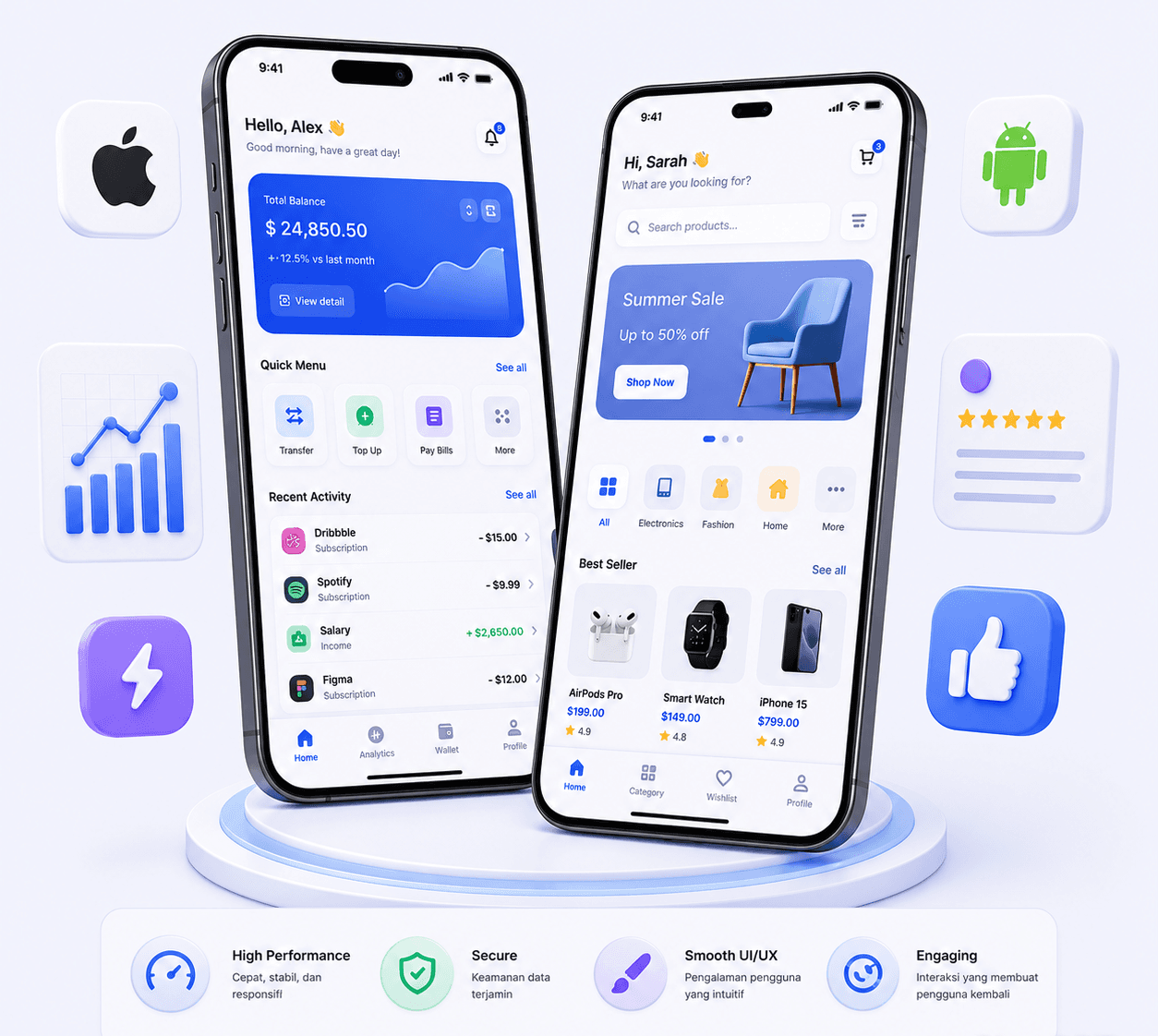 Contoh aplikasi mobile atau POS dari asset proyek